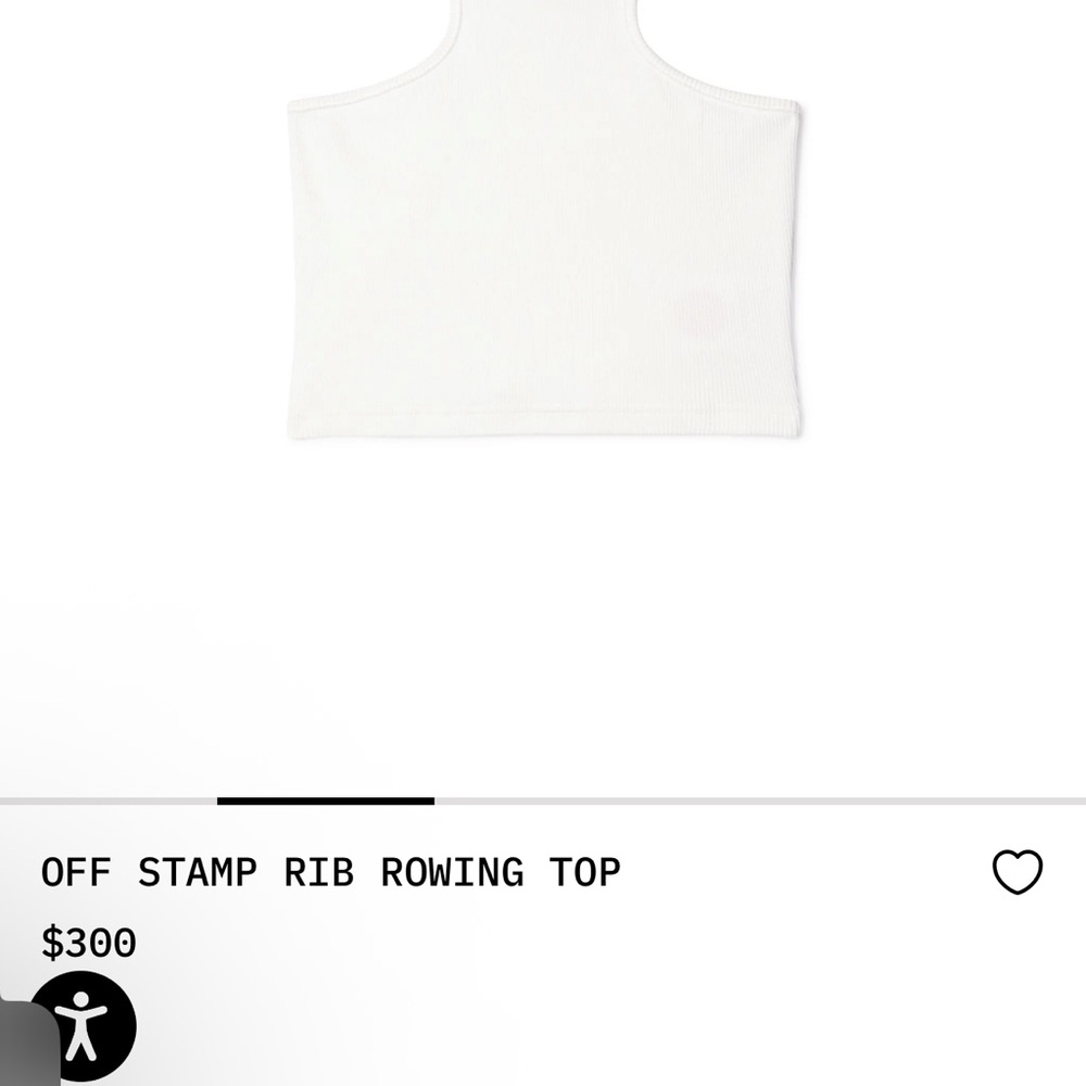 Off-White Ribbed Tank Top - White